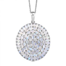 D'Joy Meetiyagoda Regenbogen Mondstein Schmuckset ca. 50 cm 925 Silber rhodiniert ca. 26.35 ct