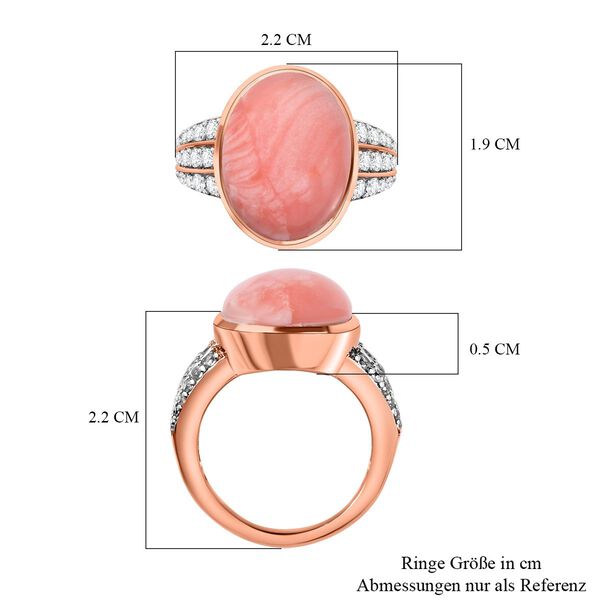 Oregon Sunrise Pfirsich Opal und Zirkon-Ring - 7,02 ct. image number 6