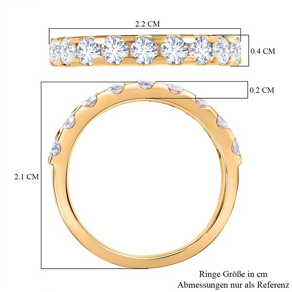 Moissanit Ring in 925 Silber mit Gelbgold Vermeil - 0,93 ct. image number 6