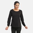 Damen lang&auml;rmeliges T-Shirt, Gr&ouml;&szlig;e L, Schwarz