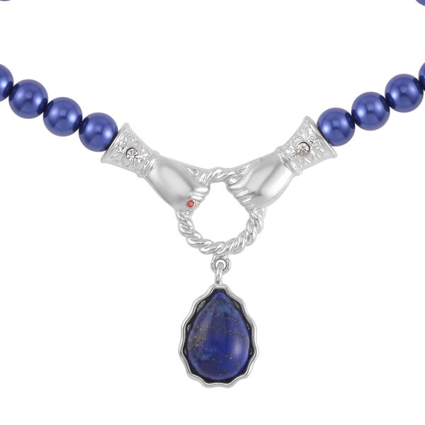 Lapislazuli, Blauer Muschelkernperle (8mm) Halskette, ca. 60 cm mit 5 cm extender image number 2