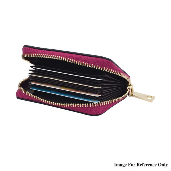 PREMIERE - SENCILLEZ Geldbörse aus 100% echtem Leder und RFID Schutz, Größe 12x2x8 cm, Fuchsia image number 5