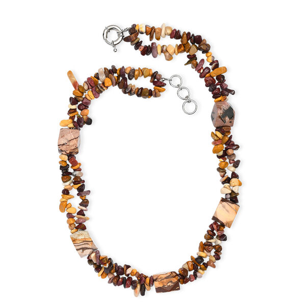 Mookite, Roter Zebra Jaspis Halskette ca. 50 cm Nickelfreies Messing Platiniert ca. 440.00 ct image number 3