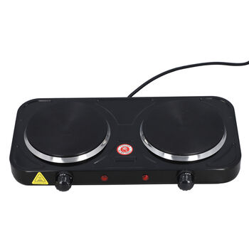 HOMESMART Doppelkochplatte 2000 Watt, Gr&ouml;&szlig;e 42,7x20,88x6,35 cm, Schwarz