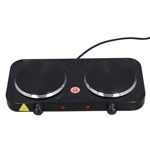 HOMESMART: Doppelkochplatte, 2000 Watt, Schwarz image number 0