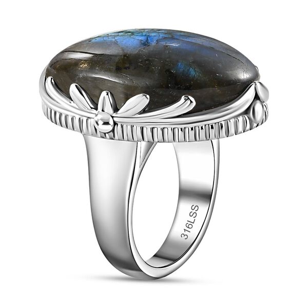 Labradorit Ring, Edelstahl (Gr&ouml;&szlig;e 16.00) ca. 25.28 ct image number 5