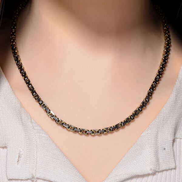 K&ouml;nigskette, Reiner Edelstahl, Bicolor Halskette ca. 50 cm image number 3