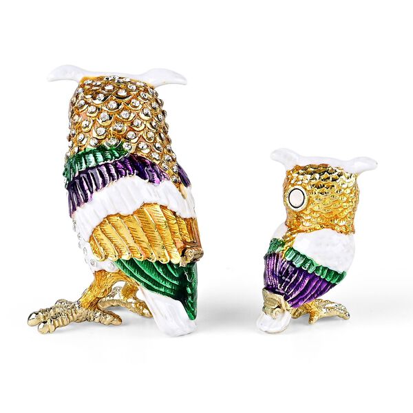 Dekorative Aufbewahrungsbox in Eulen-Form, Gold image number 3