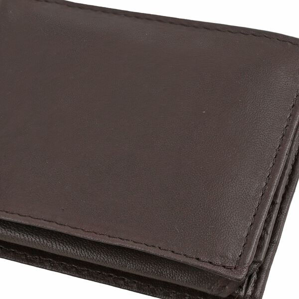 Klassische Bifold Herren-Geldbörse, 100% echtes Leder, RFID geschützt, braun image number 6