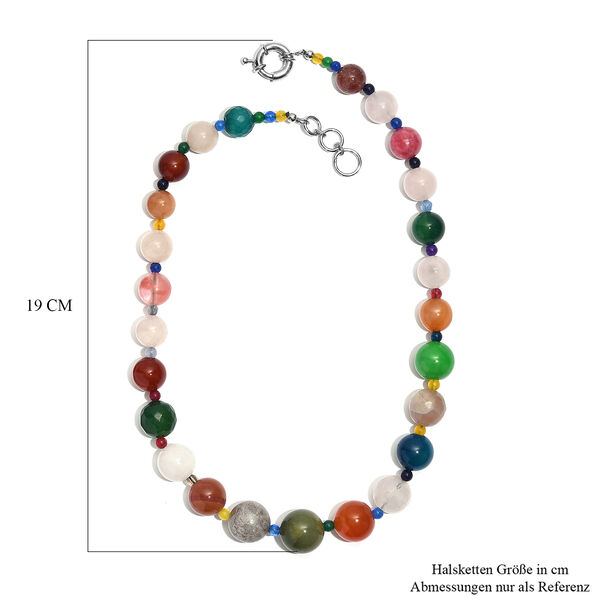 Multi Edelstein 45+2,5cm Halskette - 410 ct. image number 5