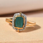 Blaugrüner Grandidierit und Zirkon Ring 925 Silber vergoldet  ca. 1,20 ct image number 1