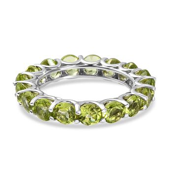 Peridot Ring 925 Silber platiniert (Gr&ouml;&szlig;e 16.00) ca. 5,34 ct