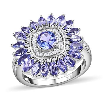 Tansanit und Zirkon Ring - 2,31 ct.