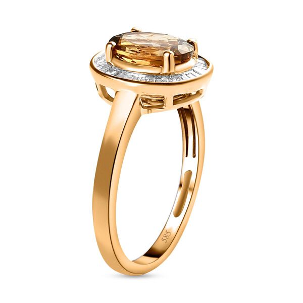 AAA Natürlicher goldener Tansanit und Diamant-Ring in 585 Gold - 1,92 ct. image number 5