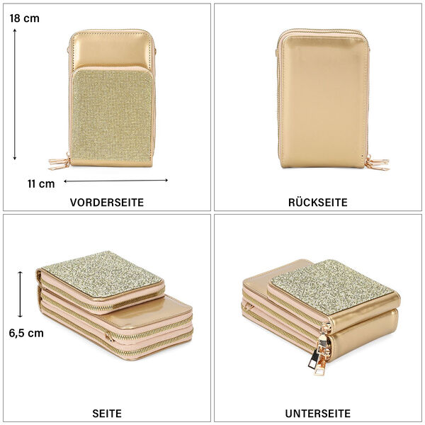 Elegante Umhängetasche mit RFID-Schutz, Gold image number 5