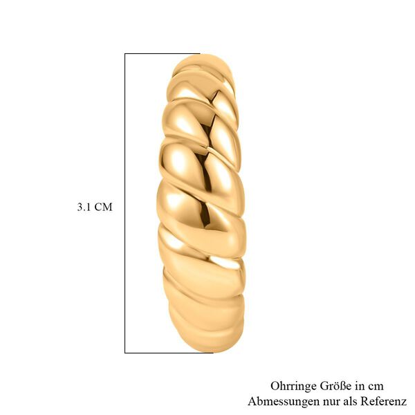 EVER TRUE Designer inspirierter gedrehter 19cm Armreif und Creolen in Goldton image number 6