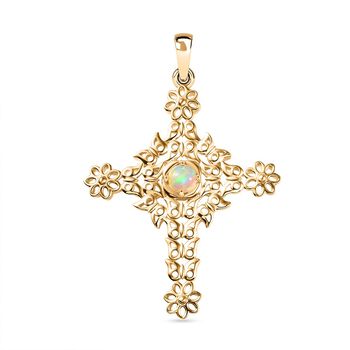 D'Joy AA Nat&uuml;rlicher, &auml;thiopischer Welo Opal Anh&auml;nger 925 Silber 750 Gelb Vergoldet ca. 0.33 ct