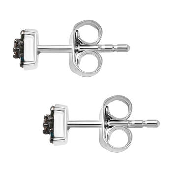 D'Joy Nat&uuml;rlicher Champagner Diamant, Blauer Diamant Ohrringe 925 Silber rhodiniert ca. 0.15 ct