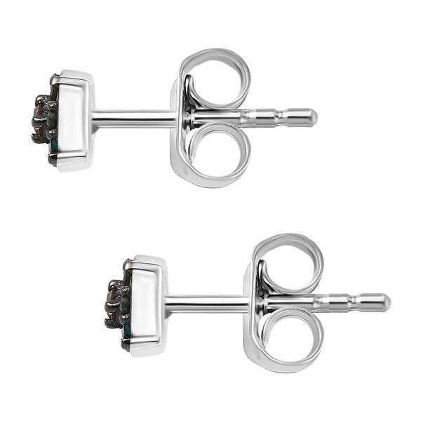 D'Joy Natürlicher Champagner Diamant, Blauer Diamant Ohrringe 925 Silber rhodiniert ca. 0.17 ct image number 3