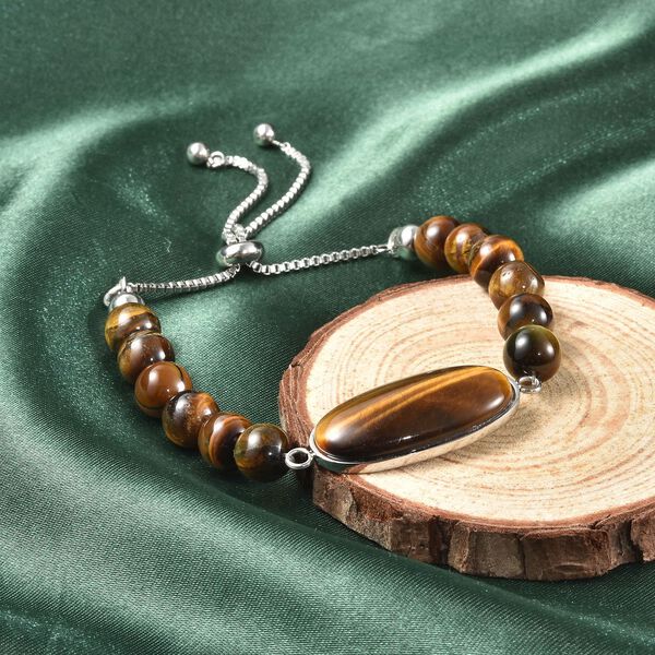 Flexibles gelbes Tigerauge Bolo-Armband, 15-22 cm - 68,50 ct. image number 2