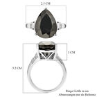 Schungit und weißer Zirkon-Ring, 925 Silber rhodiniert  ca. 5,55 ct image number 5