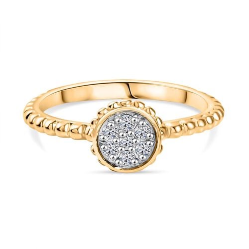 Lab Grown Diamant SI Ring 925 Silber 750 Gelbgold Vermeil (Größe 17.00) ca. 0,15 ct image number 0