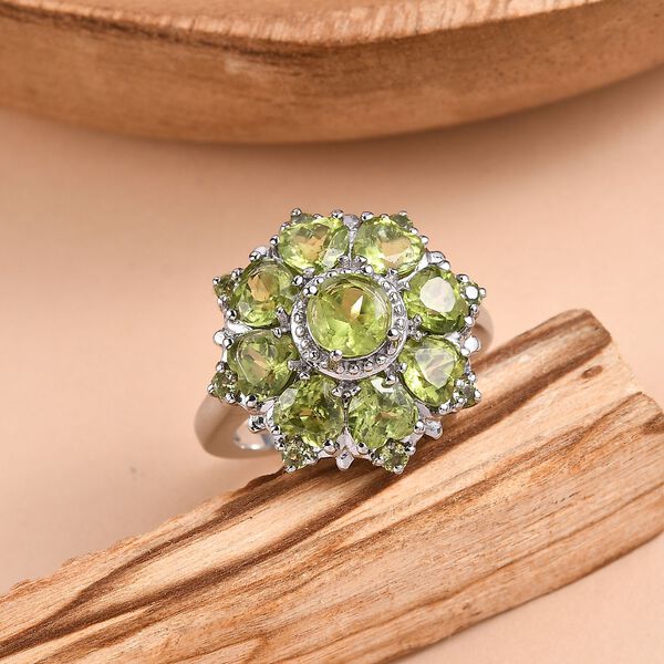 Nat&uuml;rlicher Peridot Ring 316L Edelstahl (Gr&ouml;&szlig;e 17.00) ca. 5.33 ct image number 2