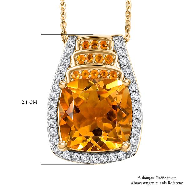 D'joy AA Serra Gaucha Citrin, Moissanit Anh&auml;nger mit Kette (ca. 50 cm) 925 Silber 750 Gelbgold Vermeil ca. 5,56 ct. image number 6