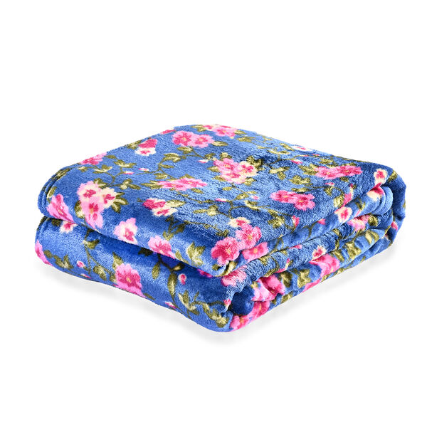 LIVMORE Flanell Decke, 150 x 220 cm, Pink Blau image number 5