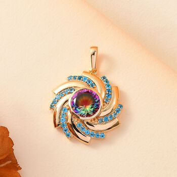 Nebel Quarz und Neon Apatit Anh&auml;nger - 3,76 ct.