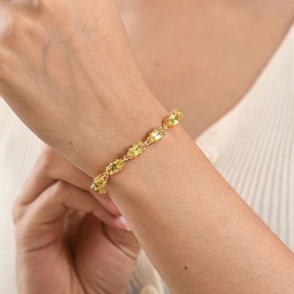 D'Joy AAA Ouro Verde-Quarz Armband ca. 18 cm 925 Silber 750 Gelbgold vermeil ca. 11,84 ct. image number 4