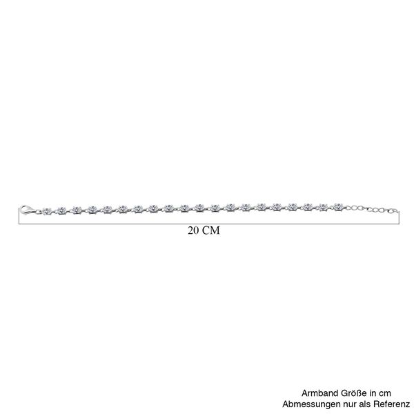 Lustro Stella Wei&szlig;er Zirkonia Armband ca. 18 cm 925 Silber rhodiniert image number 4