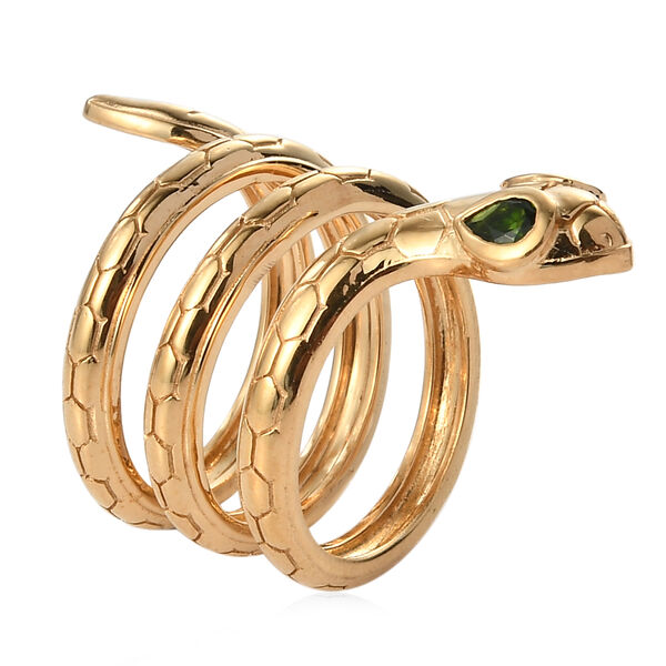 Natürlicher Chromdiopsid Ring 925 Silber vergoldet  ca. 0,34 ct image number 5