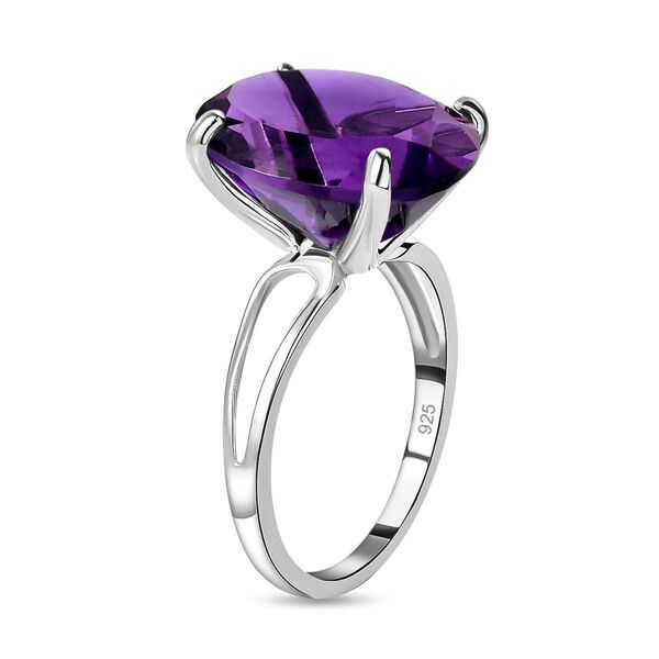 Afrikanischer Amethyst Solitär-Ring image number 5