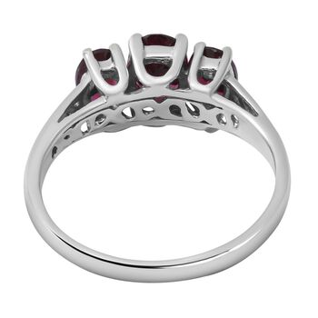 Rhodolith Granat-Ring, 925 Silber platiniert  ca. 2,09 ct