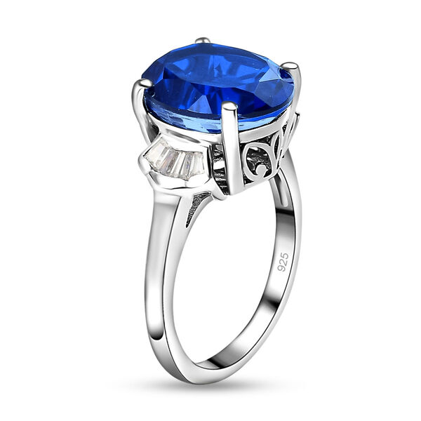 Ceylonfarbener Quarz und Zirkon-Ring, 925 Silber platiniert, 5,37 ct.&nbsp; image number 5