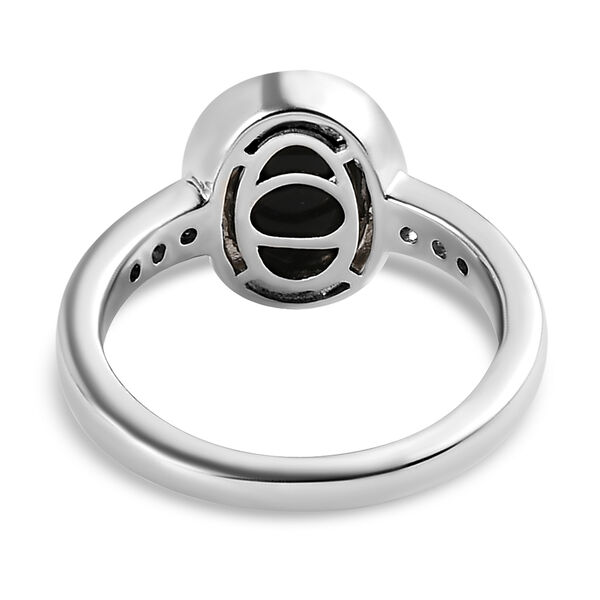 Boulder Opal Triplett und wei&szlig;er Zirkon-Ring, 925 Silber platiniert  ca. 1,86 ct image number 6