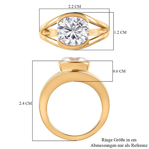 Moissanit Solitär Ring - 3,42 ct. image number 5