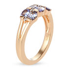 Tansanit und Zirkon-Ring, 925 Silber Gelbgold Vermeil  ca. 1,03 ct image number 4