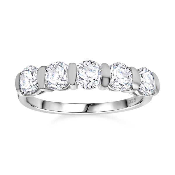 Moissanit Ring, 925 Silber rhodiniert - 1,13 ct. image number 4