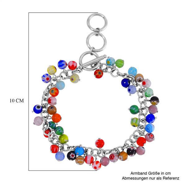 Mehrfarbiges Armband im Murano-Stil, 23cm image number 4