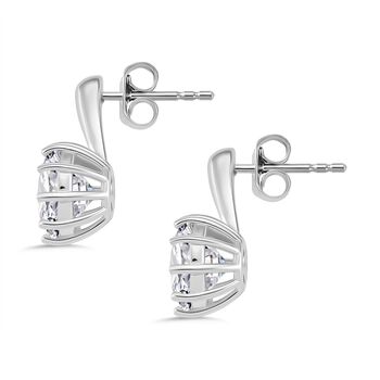 Moissanit Ohrringe 925 Silber rhodiniert ca. 5,16 ct.