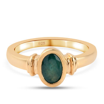 Grandidierit Ring 925 Silber vergoldet (Gr&ouml;&szlig;e 16.00) ca. 0,77 ct