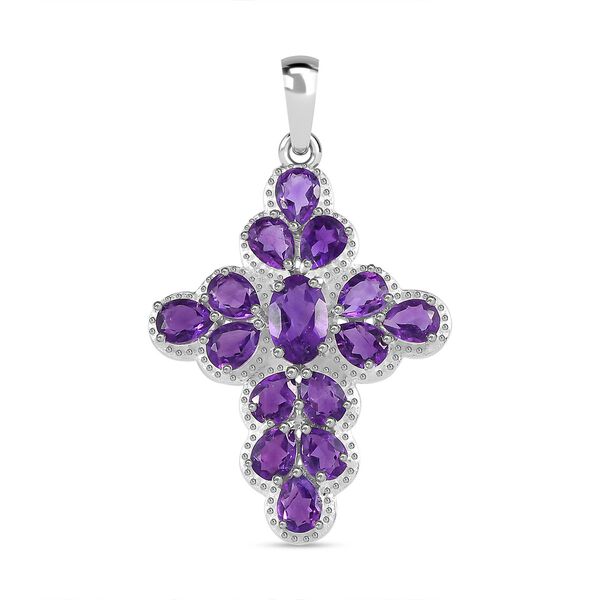 Afrikanischer Amethyst Anh&auml;nger, 925 Silber, ca. 2.55 ct