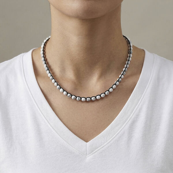 Flexible wei&szlig;e Howlith Halskette - 80 ct. image number 3