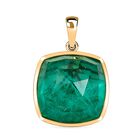 D'Joy Smaragd-Quarz Triplette Anhänger 925 Silber ca. 19.16 ct