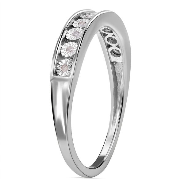 Half Eternity Diamant Ring, 925 Silber platiniert image number 5