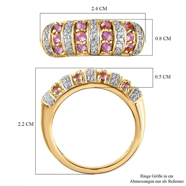Rosa Saphir und Zirkon-Ring - 1,04 ct. image number 7