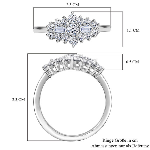 LUXURIANT DIAMOND - Lab Grown Diamant SI-GH SGL zertifiziert Ring 925 Silber rhodiniert (Gr&ouml;&szlig;e 17.00) ca. 1.00 ct image number 7