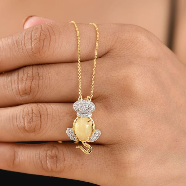 GP Trionfo Kollektion - Goldener Rutil Quarz, Zirkon und Kanchanaburi blauer Saphir Anhänger mit 50cm Kette - 4,41 ct. image number 4